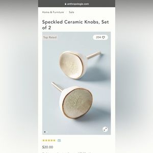 Anthropologie speckled ceramic knobs set of 2